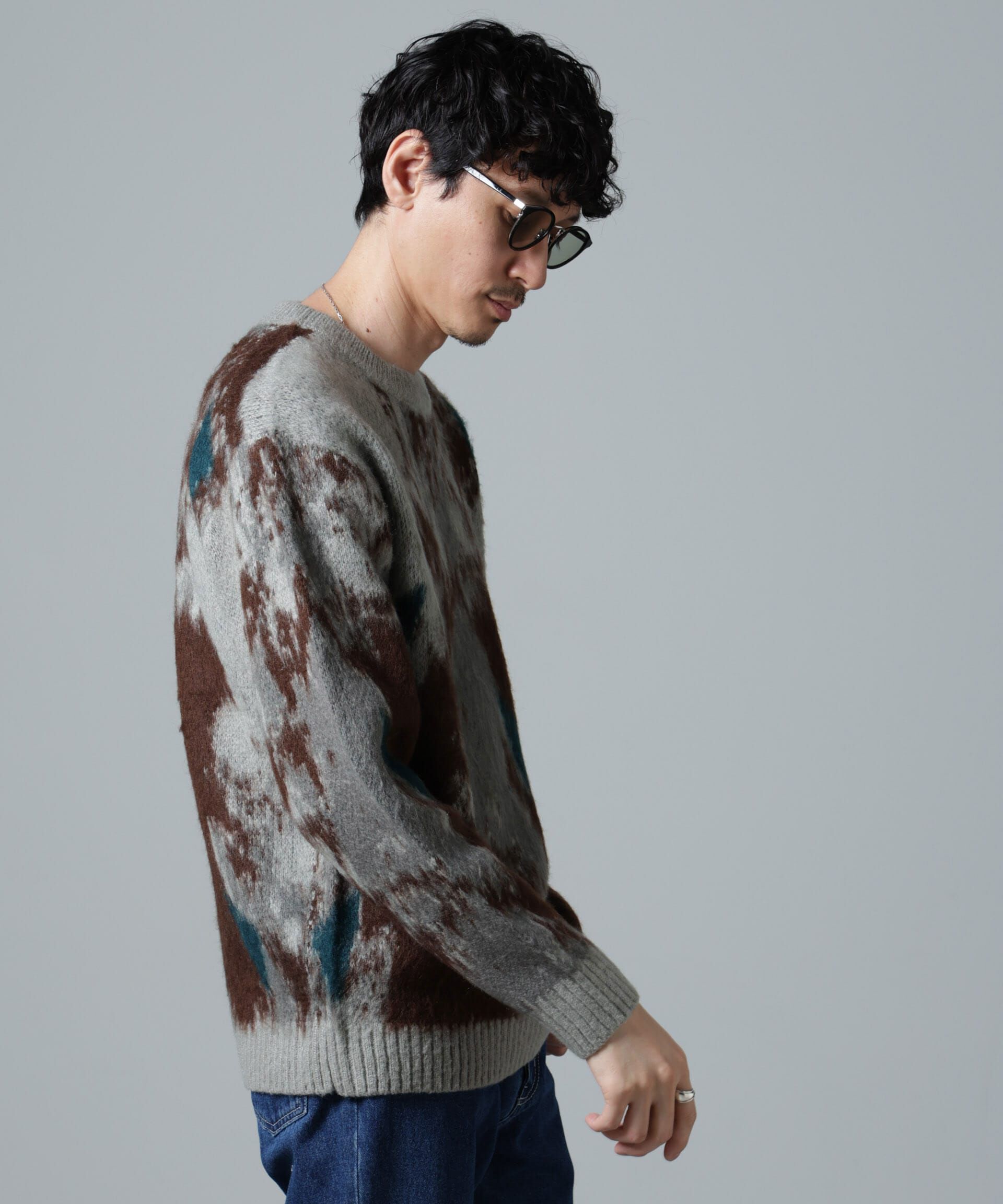 nano･universe「アート柄クルーネックニット」|ニット・セーター|