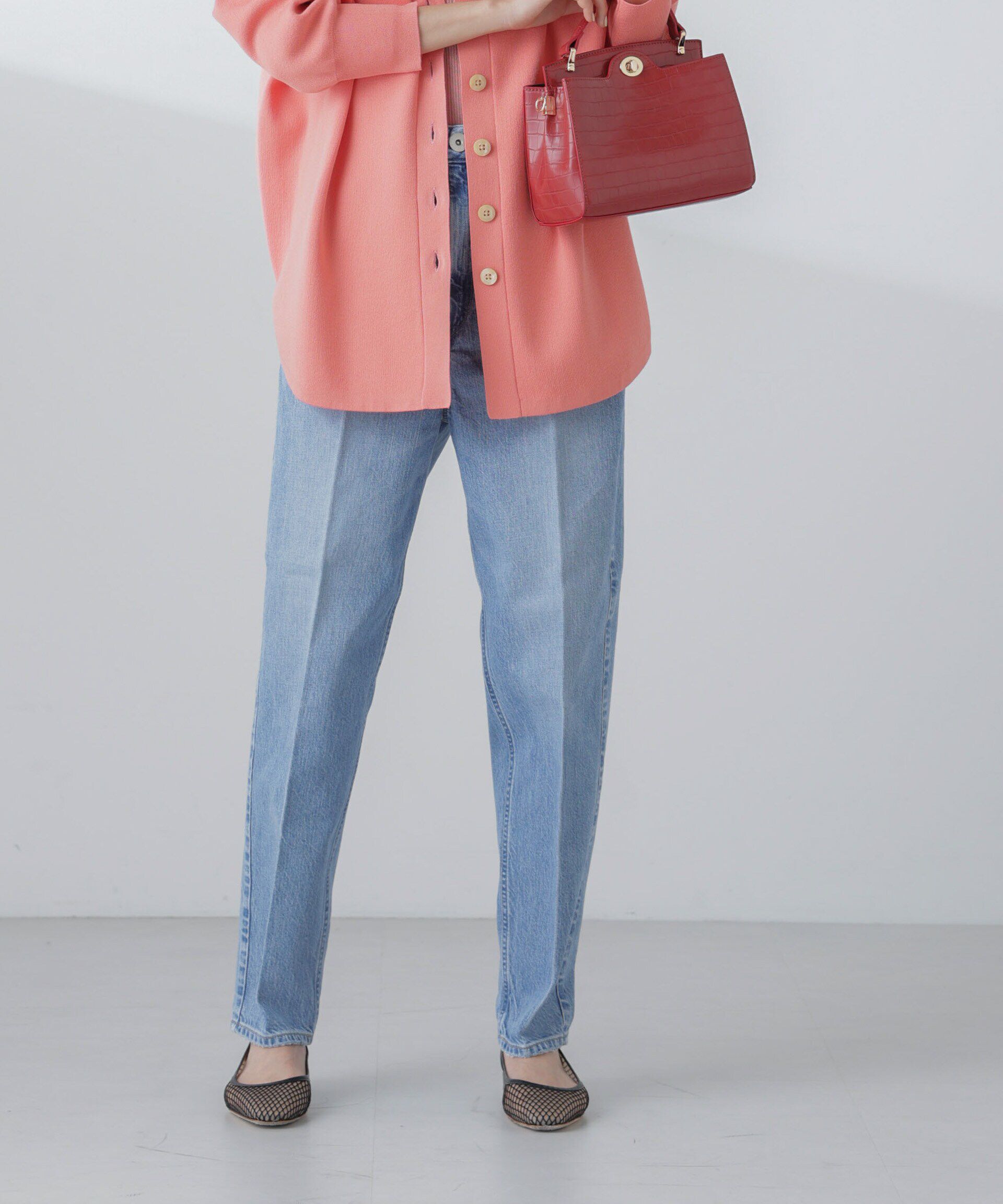 nano･universe「upper hights/THE MISS テーパードデニム」|チノ|L.ブルー1