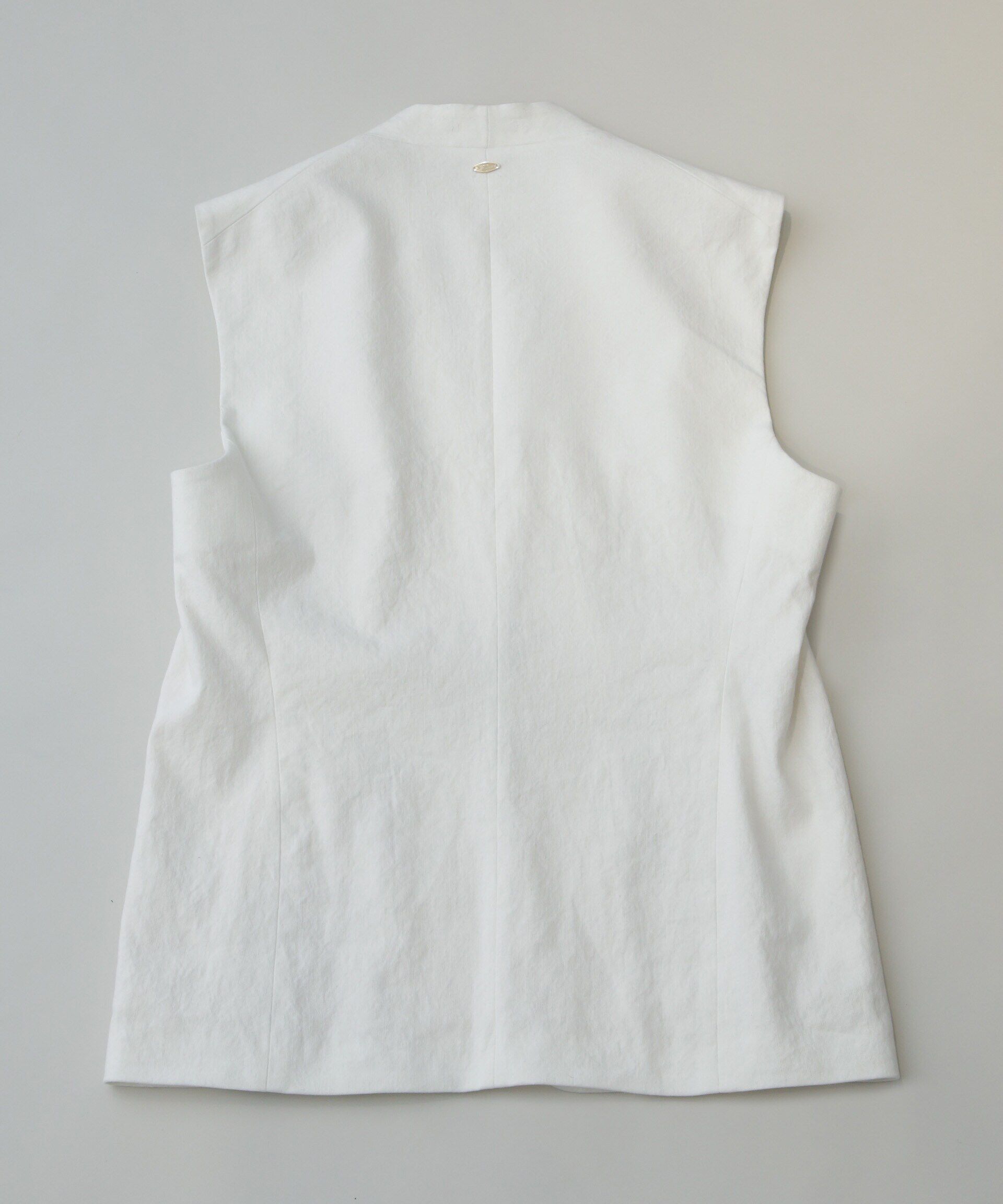 nano･universe「AB.コットン/リネンオックススリーブレスジャケット」|テーラードジャケット|