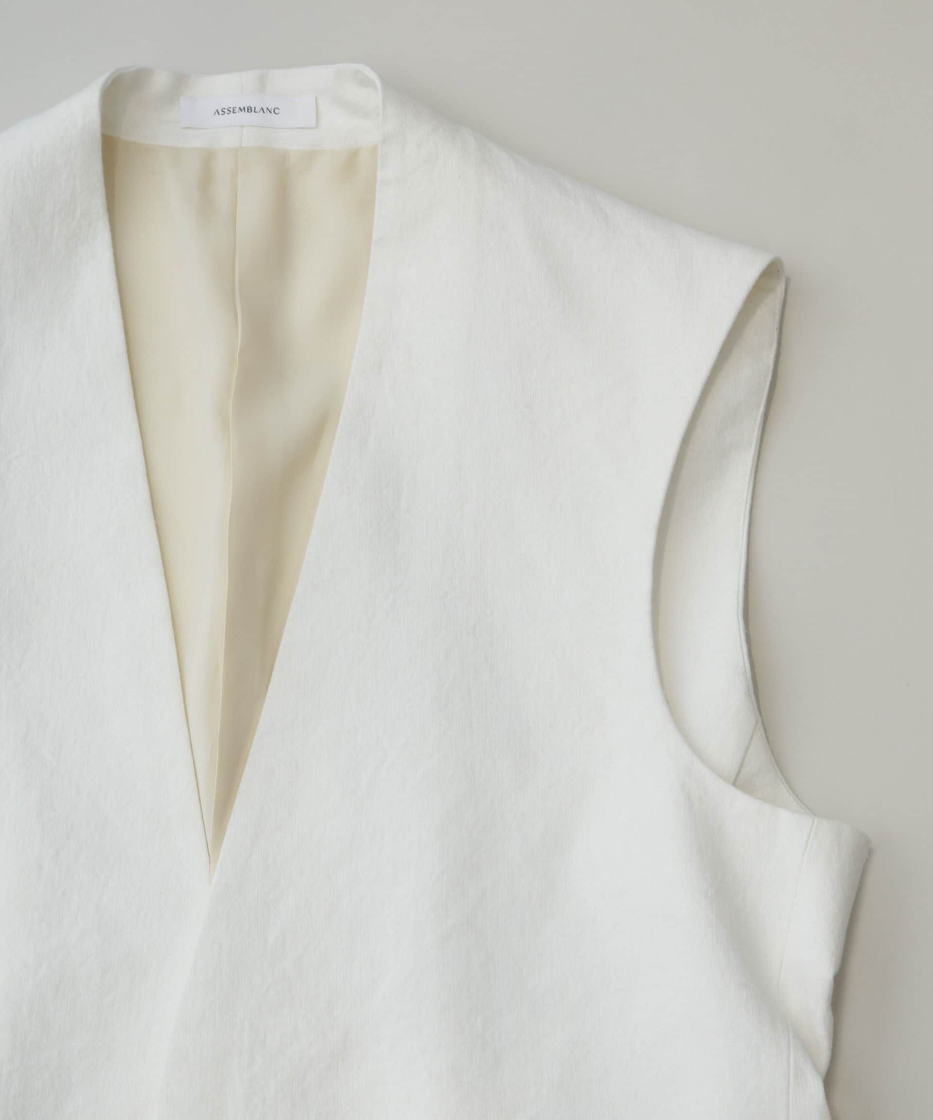 nano･universe「AB.コットン/リネンオックススリーブレスジャケット」|テーラードジャケット|