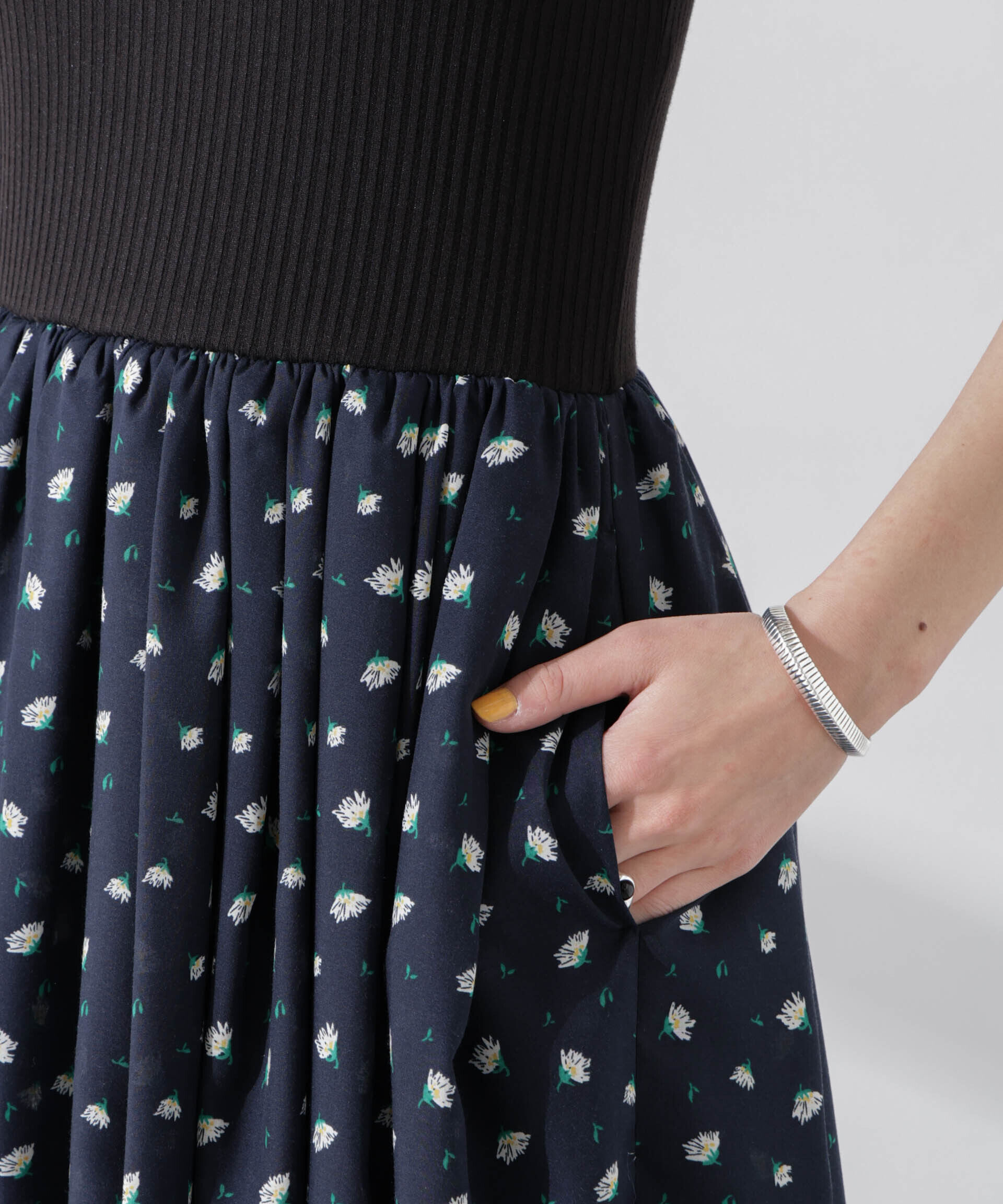 nano･universe「フラワープリントリブタンクワンピース」|ワンピース|