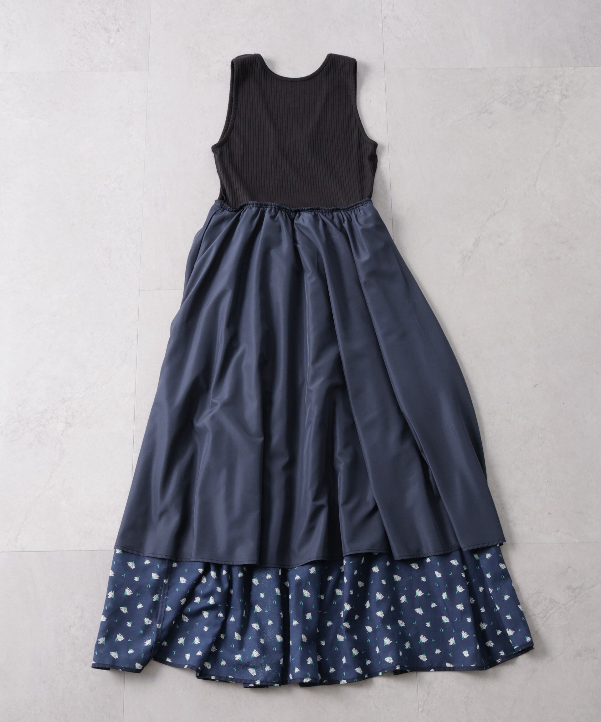 nano･universe「フラワープリントリブタンクワンピース」|ワンピース|