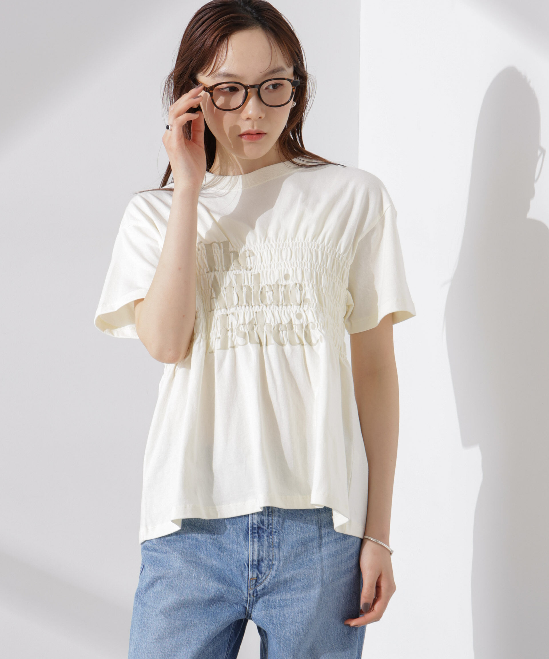 nano･universe「RUSSELL ATHLETIC/別注 Jersey Shirring T」|Tシャツ・カットソー|