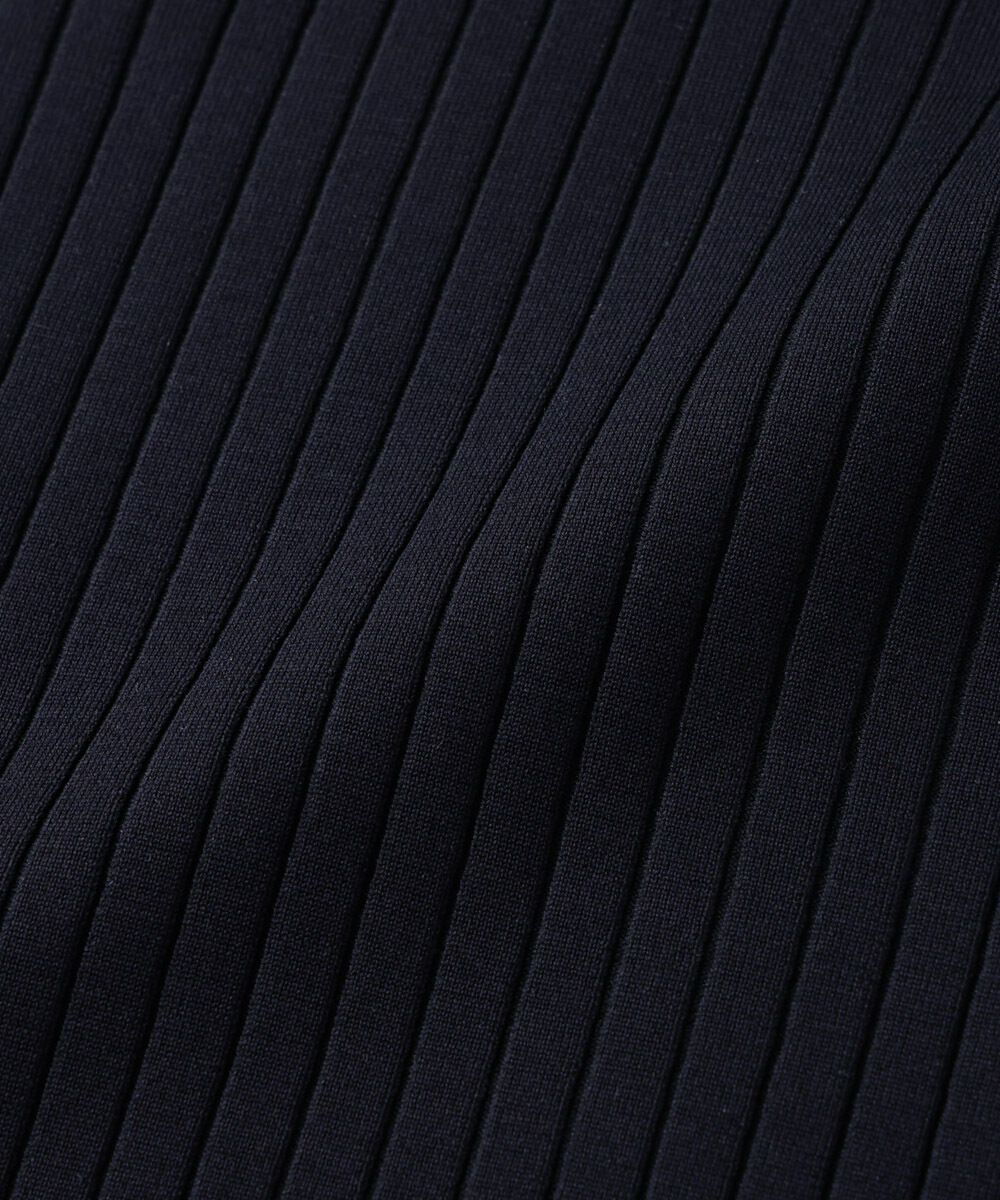 nano･universe「「ASSEMBLANC」ウォッシャブルシルクワイドリブVネックニットTシャツ」|Tシャツ・カットソー|