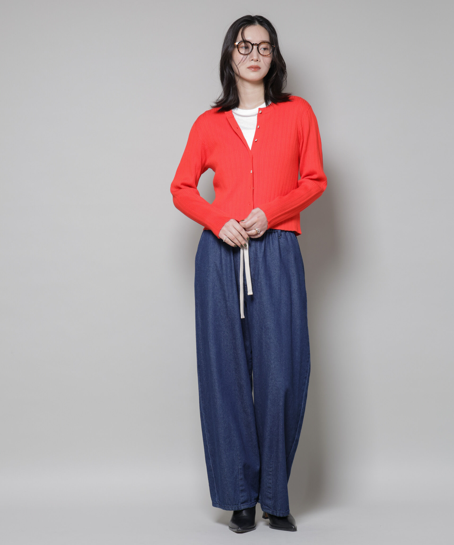 nano･universe「ドロストデニムパンツ(セットアップ可)」|チノ|