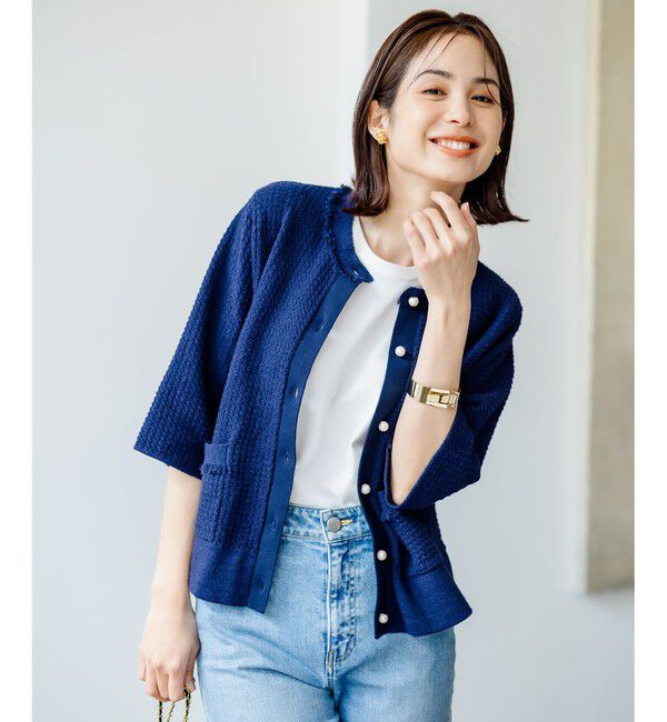 組曲「【WEB限定】ツィードニット 半袖ジャケット」|ニット・セーター|