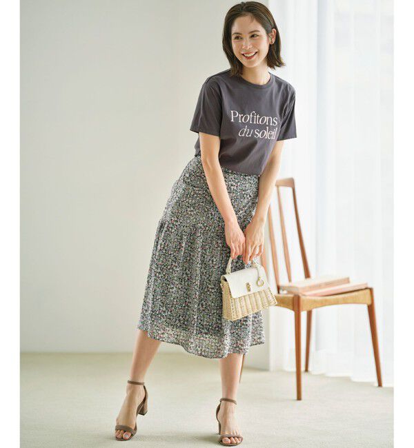 組曲「フラワーレイヤープリント ギャザースカート」|スカート|