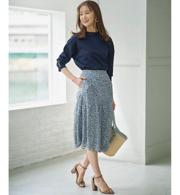 組曲「フラワーレイヤープリント ギャザースカート」|スカート|