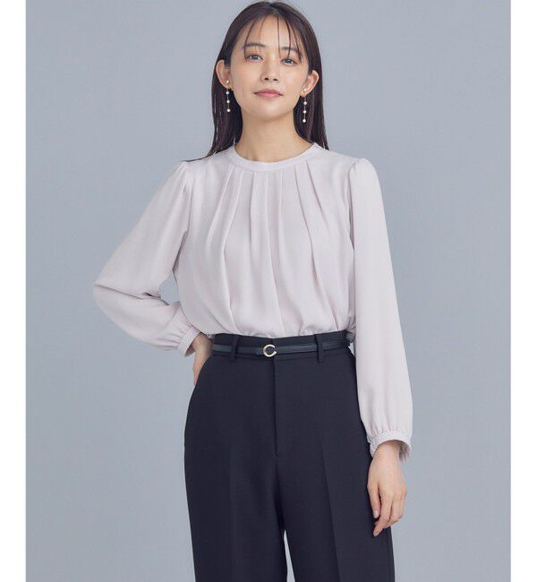 組曲「【WEB限定】ジョーゼットシフォン タックブラウス」|シャツ・ブラウス|ﾋﾟﾝｸﾍﾞ