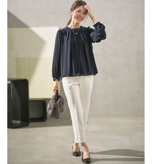 組曲「【WEB限定】ジョーゼットシフォン タックブラウス」|シャツ・ブラウス|