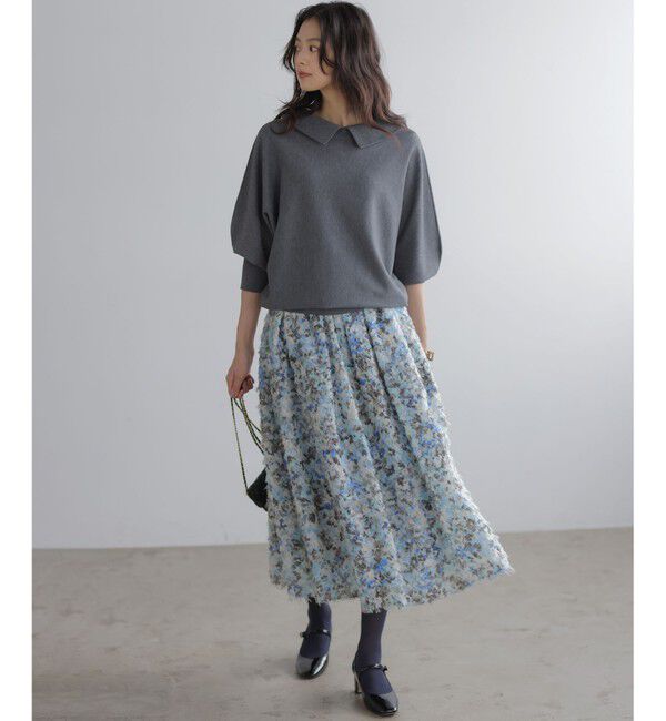 組曲「ヘアリーフラワープリント スカート」|スカート|ブルー系5