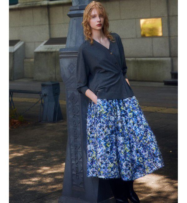 組曲「ヘアリーフラワープリント スカート」|スカート|パープル系5