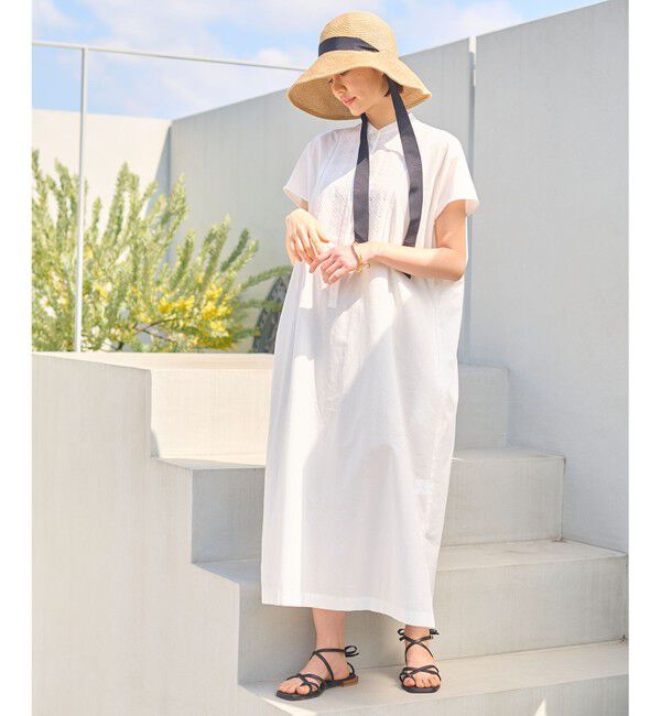 自由区「【洗える・XSサイズあり】ジオメトリックエンブロイダリーシャツ ワンピース」|ワンピース|