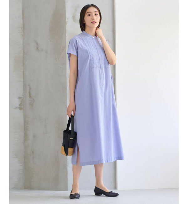 自由区「【洗える・XSサイズあり】ジオメトリックエンブロイダリーシャツ ワンピース」|ワンピース|
