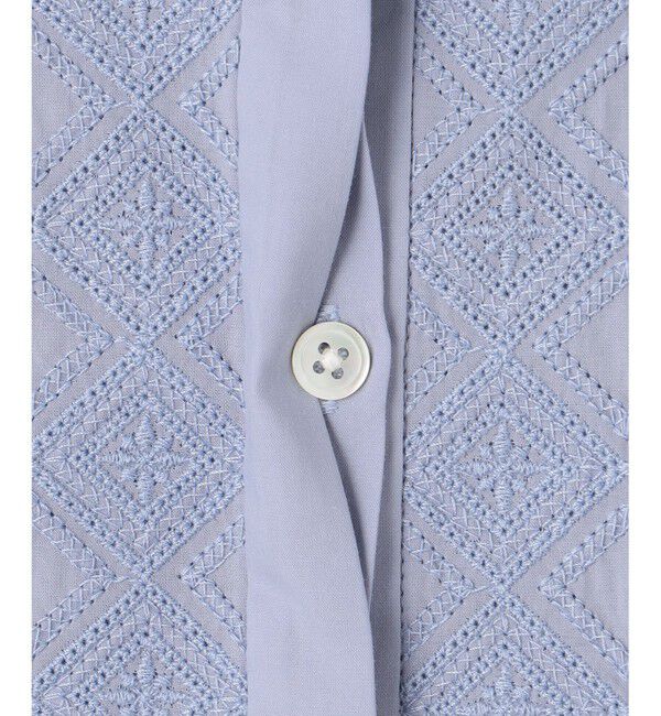 自由区「【洗える・XSサイズあり】ジオメトリックエンブロイダリーシャツ ワンピース」|ワンピース|