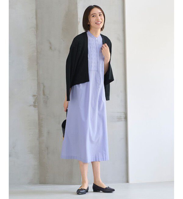 自由区「【洗える・XSサイズあり】ジオメトリックエンブロイダリーシャツ ワンピース」|ワンピース|