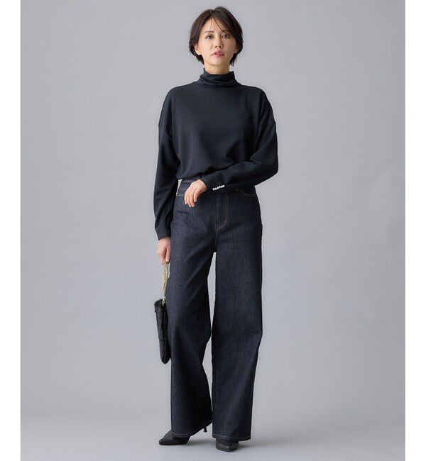 自由区「【洗える】ビンテージパールタートルネック カットソー」|Tシャツ・カットソー|