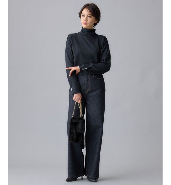 自由区「【洗える】ビンテージパールタートルネック カットソー」|Tシャツ・カットソー|