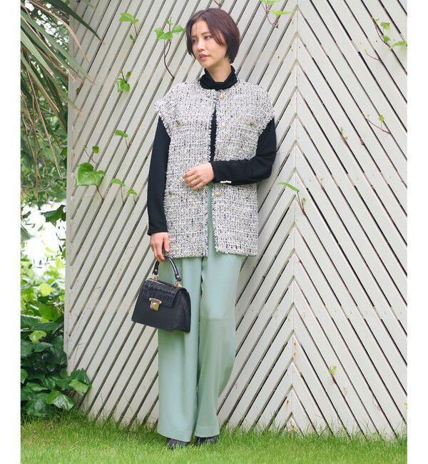 自由区「【洗える】ビンテージパールタートルネック カットソー」|Tシャツ・カットソー|