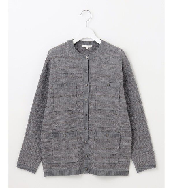 自由区「【WEB限定カラーあり・洗える】テクスチャーコットンブレンドニット アウター」|カーディガン|