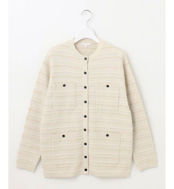 自由区「【WEB限定カラーあり・洗える】テクスチャーコットンブレンドニット アウター」|カーディガン|