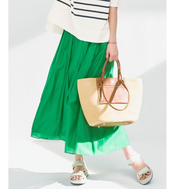 自由区「【洗える】エアリー スカート」|スカート|グリーン