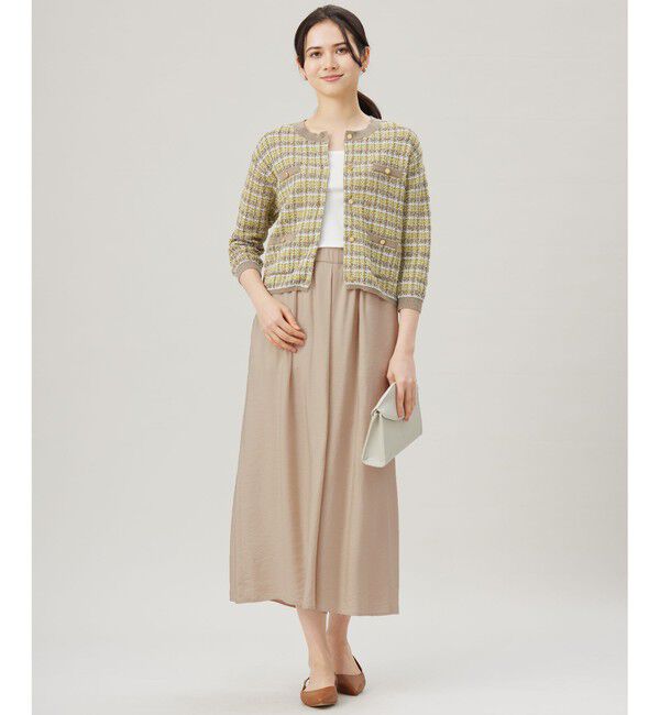 自由区「【洗える】カラーミックスツイードニット カーディガン」|カーディガン|