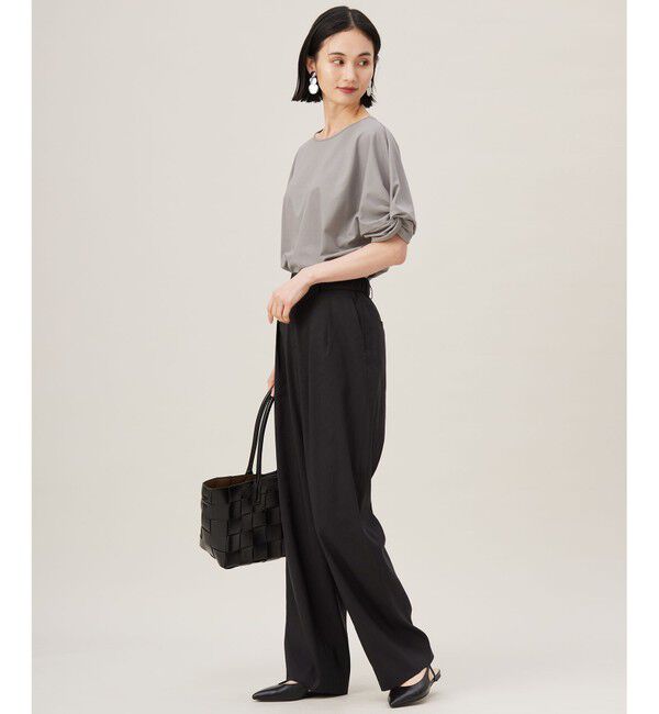 自由区「【接触冷感・UVカット・吸水速乾・抗菌防臭・洗える】ハイツイストポンチスリーブディティール カットソー」|Tシャツ・カットソー|