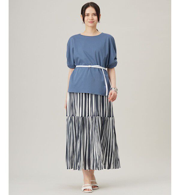 自由区「【接触冷感・UVカット・吸水速乾・抗菌防臭・洗える】ハイツイストポンチスリーブディティール カットソー」|Tシャツ・カットソー|