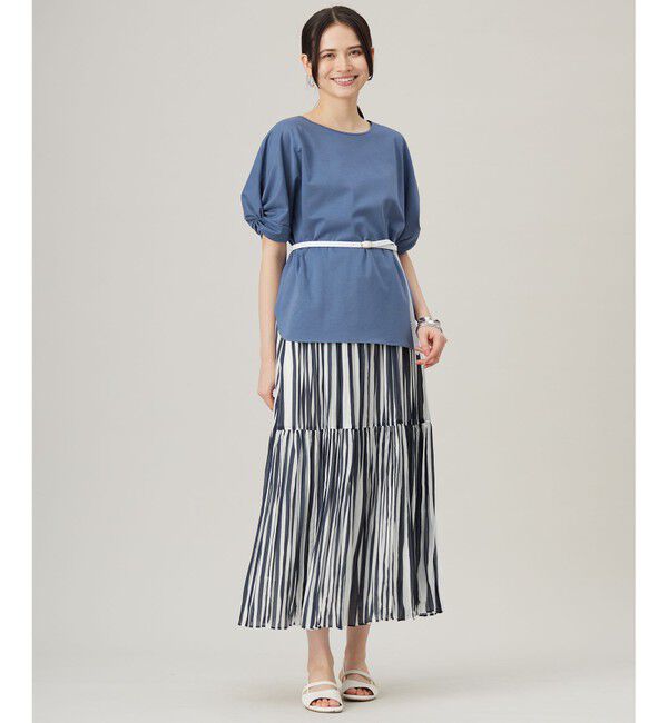 自由区「【接触冷感・UVカット・吸水速乾・抗菌防臭・洗える】ハイツイストポンチスリーブディティール カットソー」|Tシャツ・カットソー|