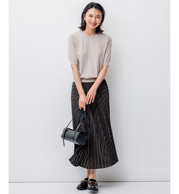 23区「【洗える/アンサンブル対応】サステナブルウール 半袖 ニット」|カーディガン|