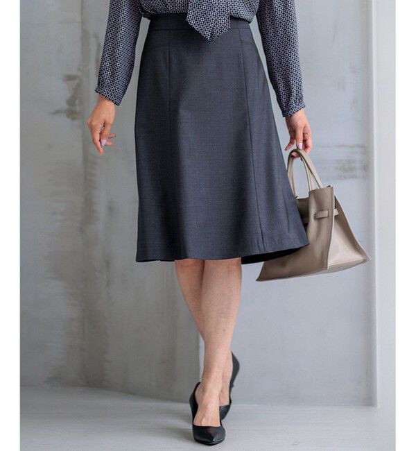 23区「【セットアップ対応/新色追加】ラフィーネウール フレアスカート」|スカート|グレー系