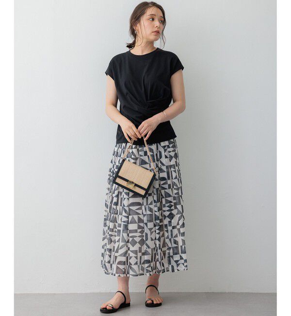 23区「【洗える】Ratti ウォールプリント フレアスカート」|スカート|