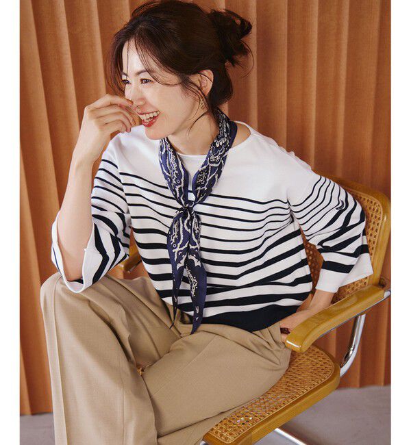 23区「【洗える】Armor-lux ベルスリーブボーダー カットソー」|Tシャツ・カットソー|ｵﾌ&times;ﾀﾞｰｸ