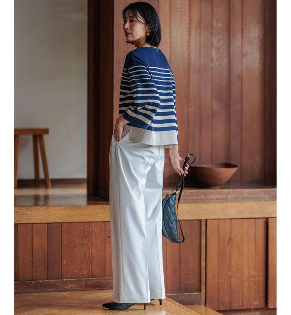 23区「【洗える】Armor-lux ベルスリーブボーダー カットソー」|Tシャツ・カットソー|