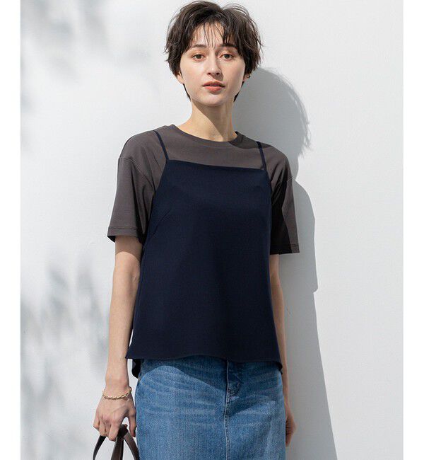 23区「【吸水速乾/UVカット/接触冷感】ストレッチジョーゼット キャミソール」|Tシャツ・カットソー|ネイビー系