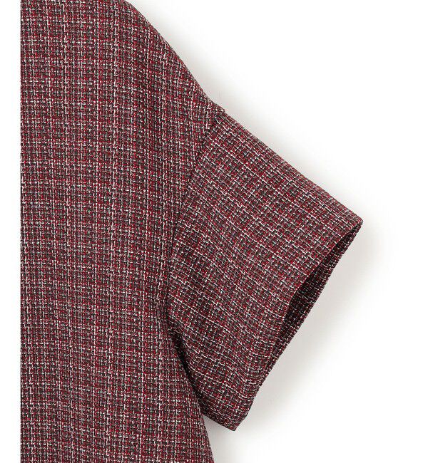 23区「【洗える】ツイーディーカラーミックス ハーフスリーブ ブラウス」|シャツ・ブラウス|