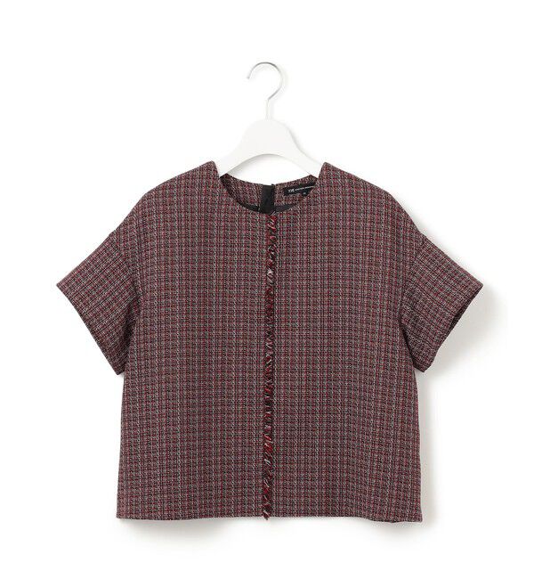 23区「【洗える】ツイーディーカラーミックス ハーフスリーブ ブラウス」|シャツ・ブラウス|