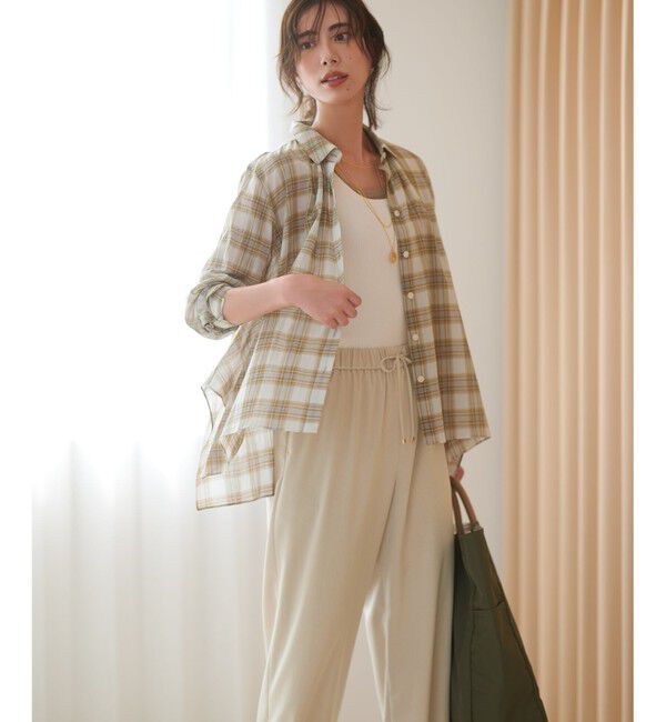 23区「【WEB&一部店舗限定】シアーコットン チェック シャツ」|シャツ・ブラウス|