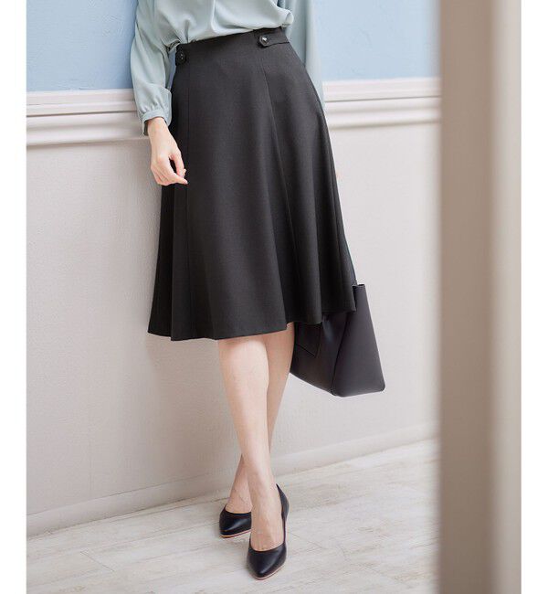 any SiS「【AIコラボ】サイドボタンフレア スカート」|スカート|チャコール