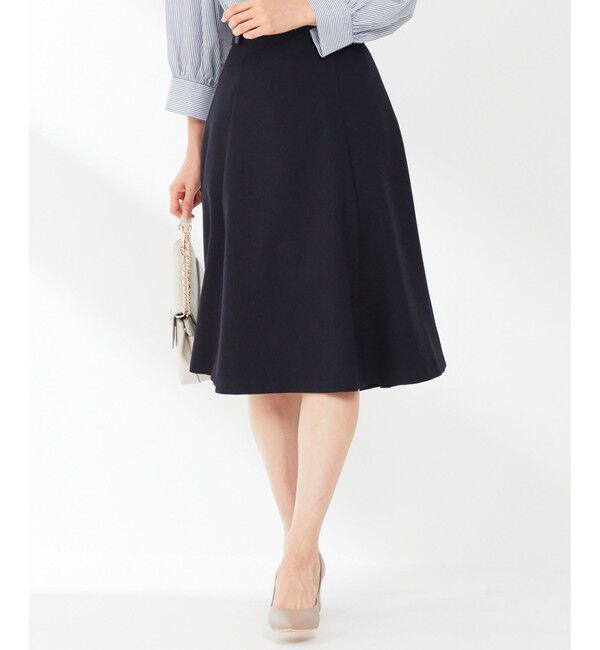 any SiS「【AIコラボ】サイドボタンフレア スカート」|スカート|ネイビー