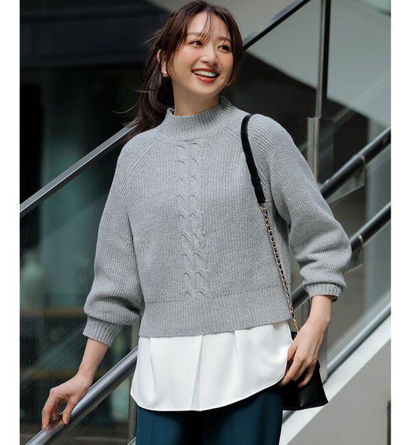 ANY SIS「【2SET】ニットレイヤード セット」|ニット・セーター|ライトグレー