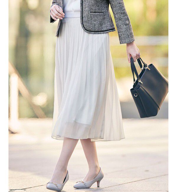 any SiS「【洗える】シャイニープリーツ スカート」|スカート|ライトグレー