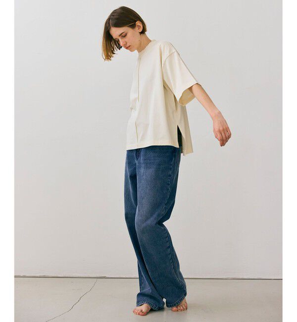 BEIGE,「【BEIGE,ecru/WEB限定・洗える】JERSEY STITCH / コットンハーフスリーブトップス」|Tシャツ・カットソー|