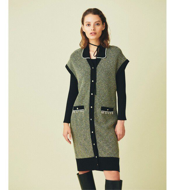 GRACE CONTINENTAL「ツイード2wayカーディガン」|カーディガン|