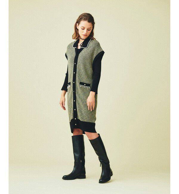 GRACE CONTINENTAL「ツイード2wayカーディガン」|カーディガン|