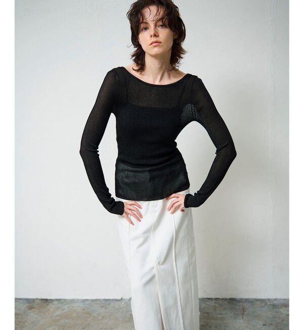 Grace Class「ラメシアーリブニットトップ」|ニット・セーター|