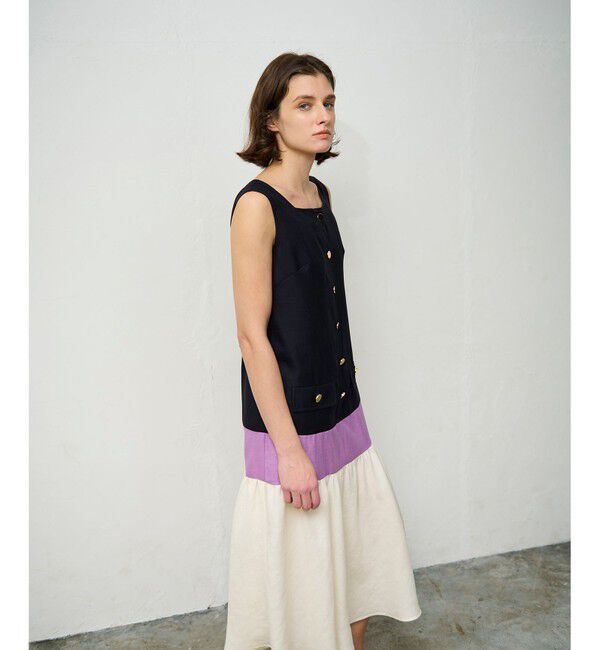 Grace Class「リネンタッチ配色ワンピース」|ワンピース|