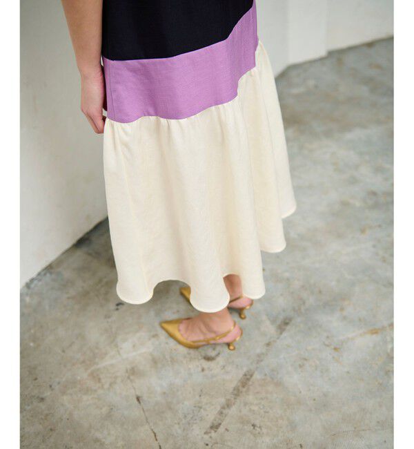 Grace Class「リネンタッチ配色ワンピース」|ワンピース|