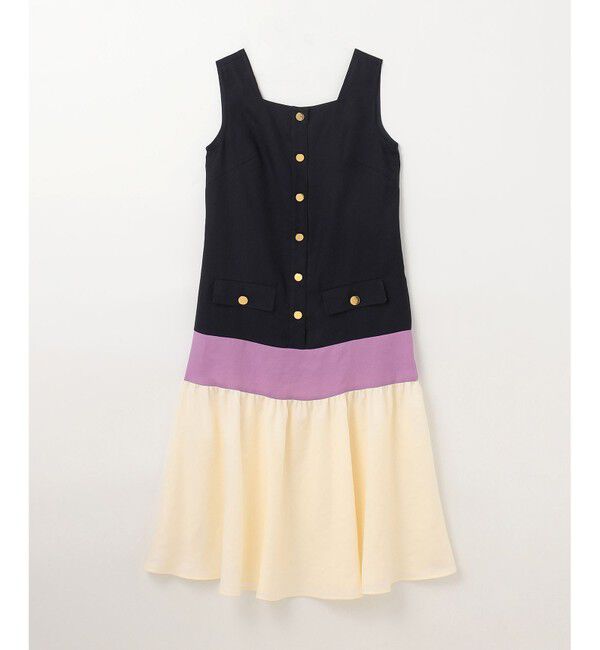 Grace Class「リネンタッチ配色ワンピース」|ワンピース|